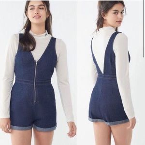 NWT urban outfitters denim zip-front romper